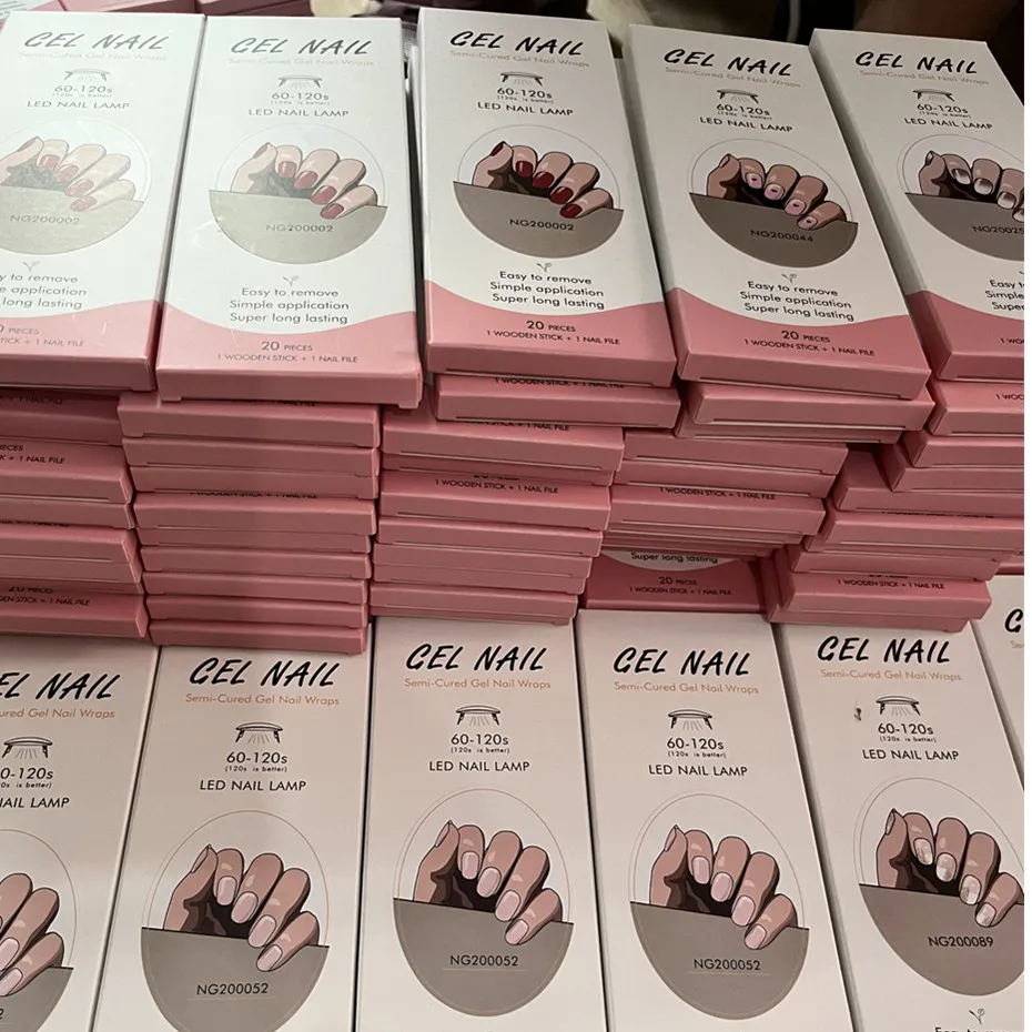 Full Cover Adhesive - 16/18/20Tips Gel Nail Stcikers For UV