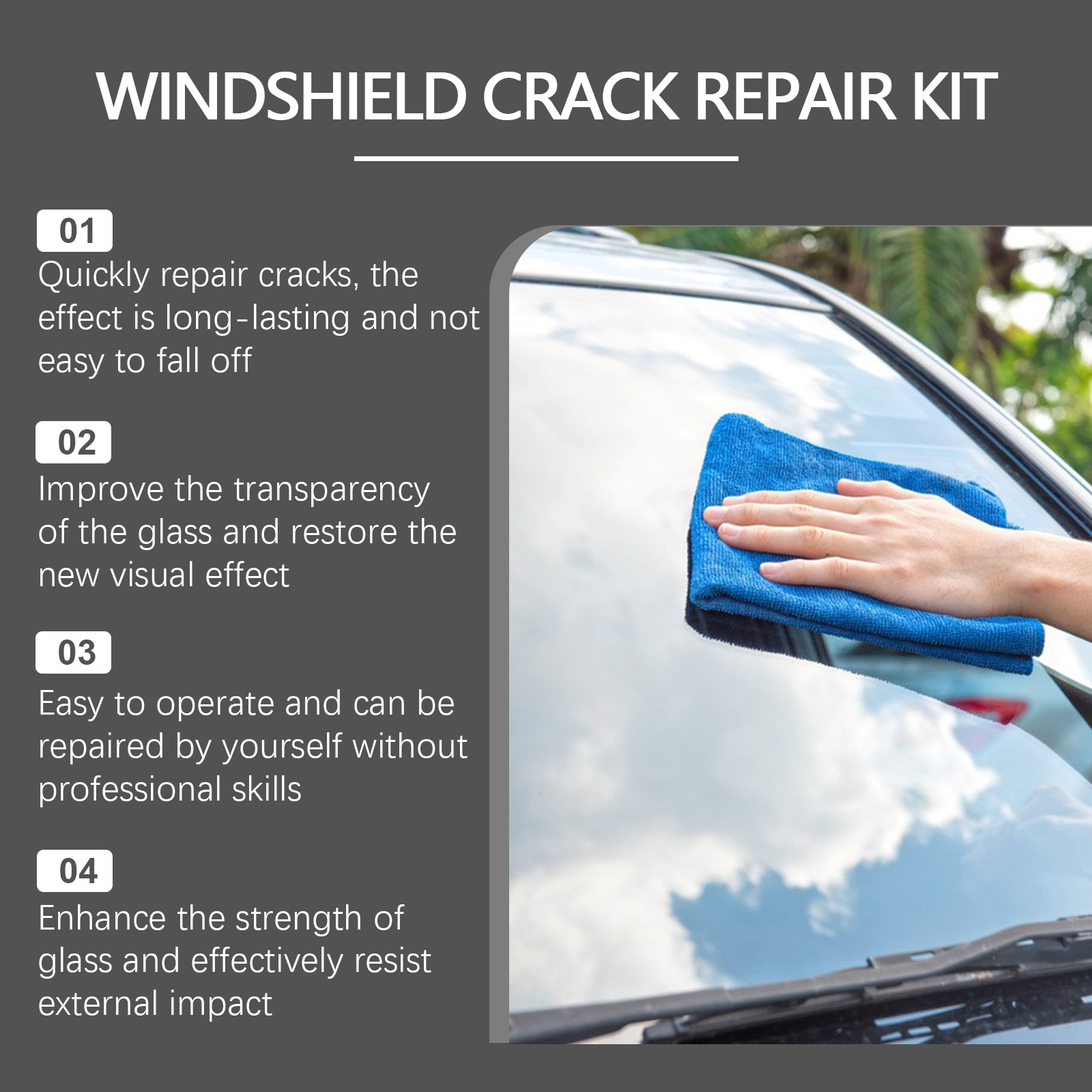 Car Windshield Crack Repair Re - Liquid Uv Glue Kit reseña y precio