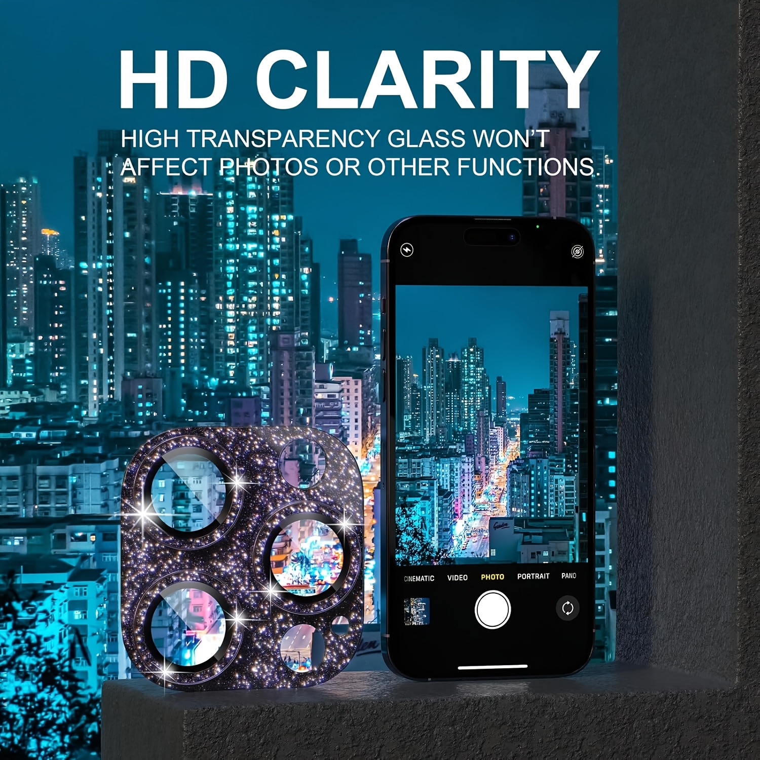 1 Pcs Glitter-Purple Camera Le - Tempered Glass Screen 9H reseña y precio