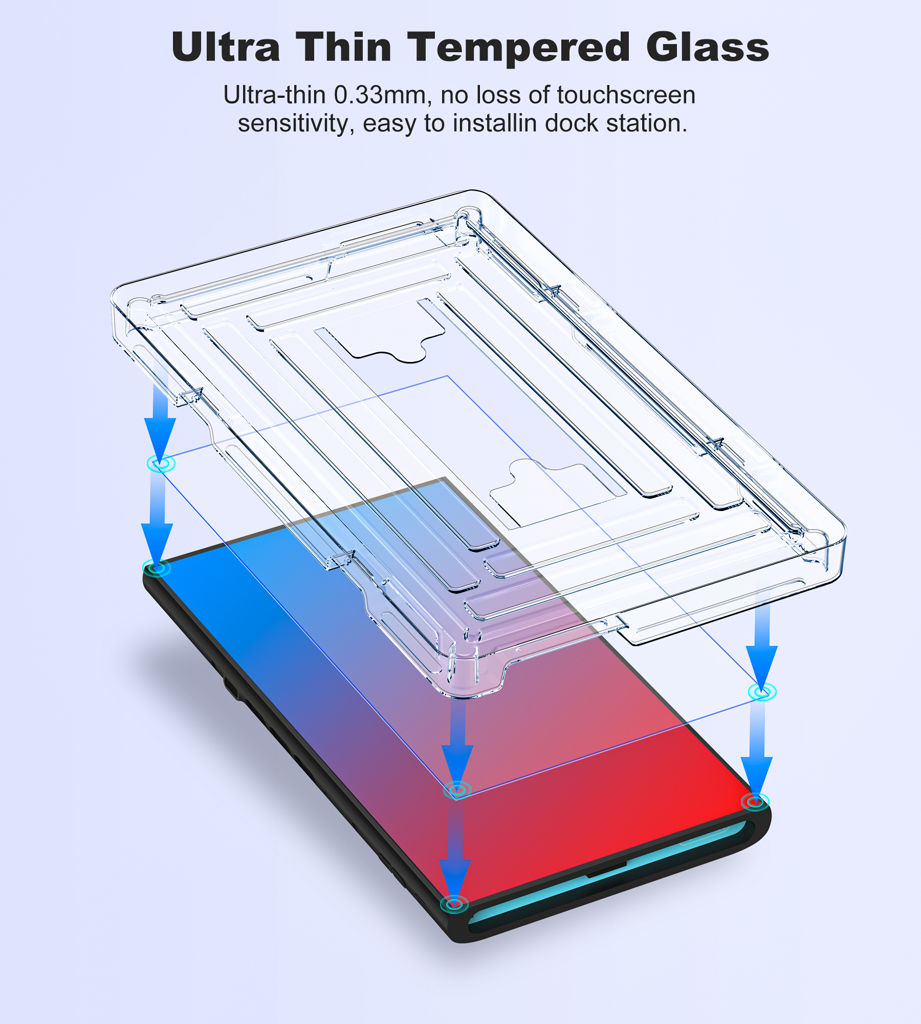 BEBONCOOL 2-Pack Tempered Glas - Screen Alignment Tool reseña y precio