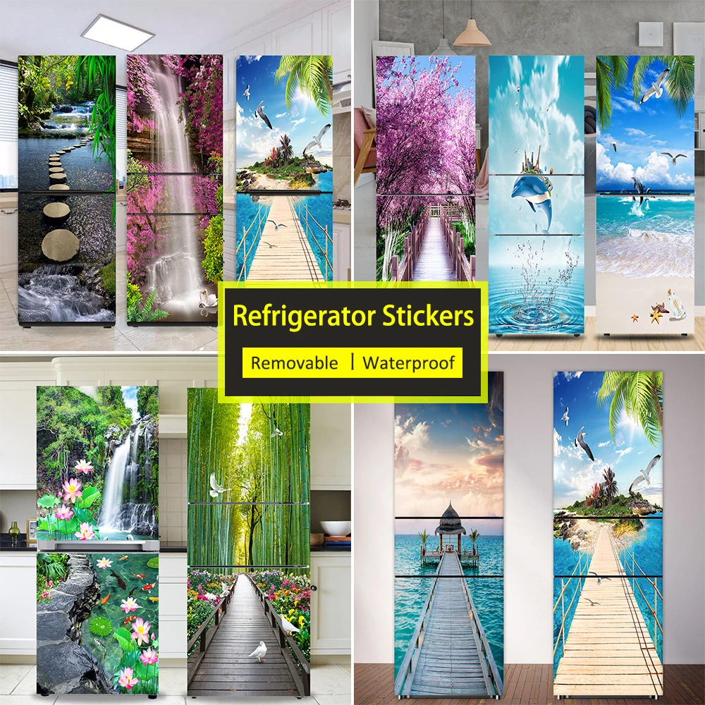 Seaside Beach Fridge Sticker F - Full Cover Adhesive reseña y precio