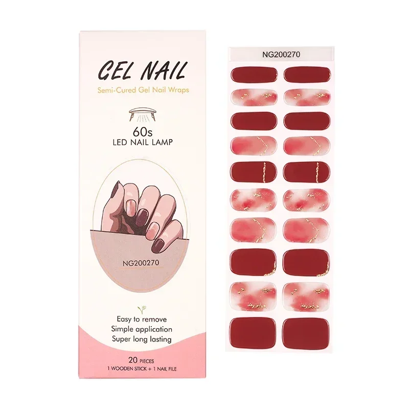 Semi-Cured Gel Nail Strips Pat - Full Cover Adhesive reseña y precio